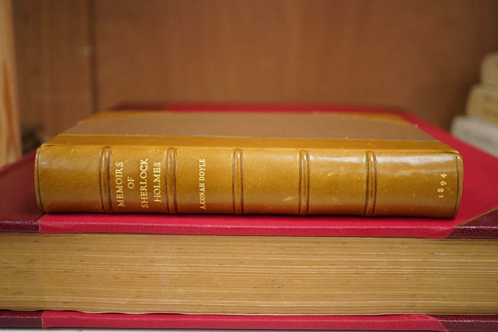 Doyle, Arthur Conan - The Memoirs of Sherlock Holmes. (2nd English edition - Longmans' Colonial Library). 25 full page text illus. and one other (Silver Blaze) by Sidney Paget, also a text facsim. and plan, half title an